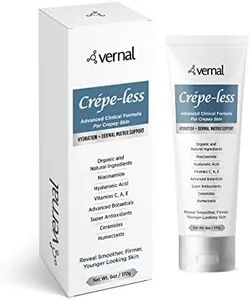 Vernal Crepe-less skin firming cream to reduce crepey arms, neck & hands. Organic tightening cream to reduce thin dry wrinkled skin. Best moisturizer to treat dry thin skin. Made in USA (6 Oz)