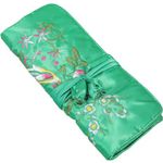 Roll Womens for Birthday Flower Jewelry Bag Organizer for Tote Travel Necklace Organizer Silk Bag Foldable Jewelry Case Jewelry Bag Organizer Embroidered Jewelry Roll Ring