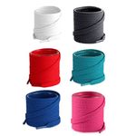 Lify Flat Shoelaces - 8MM (5/16" Inch) Wide - Shoe Laces for All Types Shoes & Sneakers- Vibrant Colors: - Set of 6 (150CM (59.05-Inch), White, Dark Grey, Red, Ocean Blue, Royal Blue & Hot Pink)