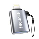 Sounce USB OTG for iPhone/iPad, Lightning OTG Pendrive Adapter Compatible with All iOS Devices, USB Female Support Connect USB Flash Drive, Keyboard, Mouse