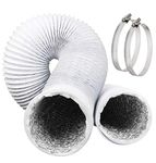 Omont Dryer Vent Hose 4 Inch 5FT Flexible Dryer Ducting Tube Air Duct Aluminum Insulated Flex Hose Kit Indoor Outdoor