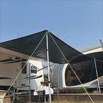 Dulepax RV Awning Sun Shade Poles. Set of Two, Adjustable Aluminum Rods for RV Awning Shade Screen.Expand The Rest Space or Park Vehicles.Comes with 4 Ground Nails,4 Wind Ropes.