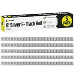 Five 8-ft E Track Tie-Down Rails | Hot-Dipped Galvanized Steel, ETrack Rail with Horizontal Slots, E-Tracks Tie Downs Trailer Accessories for Cargo on Truck, Flatbed, Trailers