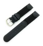 18mm Canvas Nylon Leather Watch Band Swiss Army Style (black)