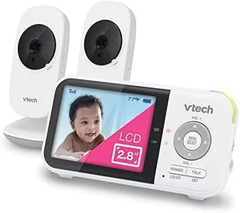 VTech VM819-2 Baby Monitor, 2.8” Screen, 2 Cameras, 1000ft Range, Night Vision, 2-Way Audio, Temperature Sensor, Lullabies, Secured Transmission No WiFi