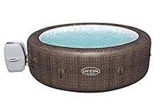 Lay-Z-Spa St Moritz Hot Tub, 180 AirJet Massage System Rattan Design Inflatable Spa with Freeze Shield Year Round Technology, 5-7 Person