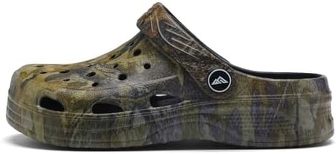 Ballaza Boys Girls Clogs Size 2 Little Kid Garden Clogs zuecos para niños Childern Gardening Beach Sandals Youth Shower Clog & Mules Camo Khaki