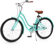 YITAHOME 24 & 26 Inch Beach Cruiser Bike, 7 Speed & Single Speed Commute Bike, Step-Through Bicycle for Adult Women & Men, Steel Frame Cruiser Bike with Full Front & Rear Fenders