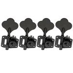 Musiclily Pro 4 In Line Open Gear Electric Bass Tuners Machine Heads Tuning Keys Pegs for Precision Jazz Bass, Black