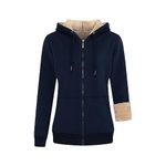 LBL Ladies Casual Winter Warm Thick Sherpa Fleece Jacket Full Zip Up Hoodie Sweatshirt for Women Blue S