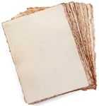 Thick Handmade Vintage Watercolor Paper with Deckle Edge - 11x17" / 28x43cm - 300GSM - Premium Antiqued Cold Press Textured Mixed Media Paper Made with Recycled Cotton - 25 Loose Leaf Sheets