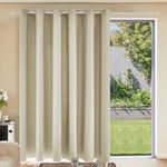 Deconovo Blackout Curtains for Living Room, Room Darkening Curtain Panel for Bedroom, Thermal Insulated Window Curtain, 1 Panel, Light Beige, 120 W x 96 L Inch, Extra Wide Room Divider Long Curtain