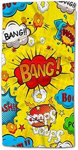 HGOD DESIGNS Cartoon Hand Towels Comic Speech Bubbles Superhero Art Pattern Soft Hand Towel for Bathroom Kitchen Yoga Gym Decorative Towels 15"X30"