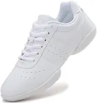 GlideMoves Girl Cheer Shoes Cheerleading Sports Dancing Sole Separation Youth Big Kid Size 2 White 35