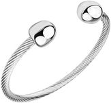 555Jewelry Adjustable Stainless Steel Twisted Wire Open Cuff Bangle Cable Bracelet, Flexible Designer Inspired Bracelet, Twisted Cable Bracelets for Women & Men, Silver