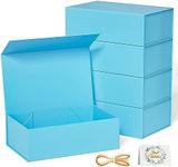 RYDDOY 5 Pack Blue Gift Box, 12x6x4'' Gift box for Presents with Lids Magnetic Closure Rectangle Collapsible for Bridesmaid Proposal Box, Wedding, Christmas, Halloween, Birthday Gift Packging
