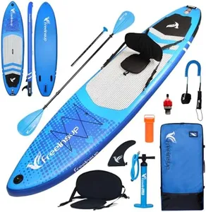 Freein Stand Up Paddle Board Kayak SUP Inflatable Stand up Paddle Board SUP 11'x31 x6, 2 Blades Paddle, Dual Action Pump, Triple Fins, Leash, Backpack (Blue, 11')