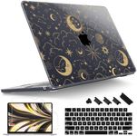 Tuiklol for M3 MacBook Air 13.6 inch Case 2024 2023 2022 Release M2 Chip Model A3113 A2681, Plastic Hard Shell Cover for MacBook Air 13.6 Liquid Retina Display with Touch ID, Moons and Stars