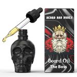 Beard & Bones 60ml Beard Oil for Men | Nut Free | Glass Skull (The Boss)