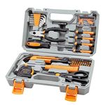 Cartman Orange 126Piece Tool Set General Household Hand Tool Kit with Plastic Toolbox Storage Case