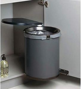 Poubelle de porte pivotante à ouverture automatique - 30 l - Amortisseur : Sans - Contenance : 30 L - Décor : Anthracite/Noir - Diamètre : 320 mm - Fixation : Droite/Gauche - Hauteur : 500 mm -