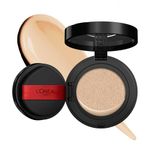 L'Oréal Paris Foundation, Korean Makeup, Infallible Fresh Wear Cushion, Buildable Medium-to-Full Coverage, Upto 24H Longwear Liquid Compact, Breathable Formula, Radiant Glass Skin, Shade 120