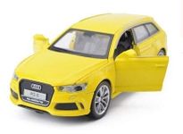 Bluebell Yellow Oddiee Metal Car car Alloy Metal Pull Back Die-cast Car, Diecast Metal Pullback Toy car with Openable Doors & Light, Music Boys Gifts Toys for Kids.(1:24 Oddiee Car - Yellow)