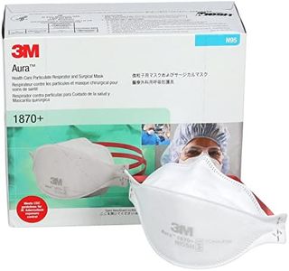 3M 1870+ Aura Disposable Respirator N95, Non Woven Fabric, Flat Fold Mask, Elastic Headband, FDA Approved Surgical mask, Anti Air Pollution Respirator (Pack of 1)