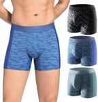 Incontinence Underwear for Men Washable Mens Incontinence Underwear for Bladder Leakage 80ML Breathable Reusable Leak Proof Underwear for Mens Boxer Briefs 3 Pack, Large