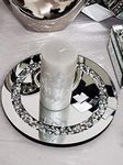 20cm Round Diamante Mirrored Crystal Candle Plate- an Elegant Addition to Your Home- Best Gift