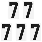 sourcing map Iron on Number 7 Heat Transfer 8" Black Single Number for Team Uniform, Sports T-Shirt, Football, Basketball, Baseball Pack of 5