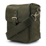 MegaGear Torres Mini MG1701 Genuine Leather Camera Messenger Bag for Mirrorless, Instant and DSLR Cameras - Olive