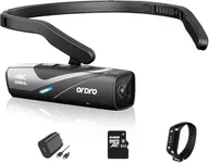 Ordro EP8 4K Head-Mounted Video Camera, Ultra HD 4K 60FPS Camcorder Vlog Hands Free Wearable Camera, Has 2-Axis Gimbal Video Stabilizer, Wi-Fi APP, Auto Focus with Remote Control，64G Micro Card