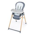 Ingenuity Proper Positioner Deluxe High Chair - 7-in-1 Convertible Baby Seat, Faux Wood Print Legs, Unisex, For Ages 0-36 Months