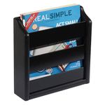 Wooden Mallet Oak Rack, Wall Mount or Tabletop, Black Magazine Holder