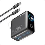 Anker Laptop Charger, 140W MAX USB C Charger, 4-Port Multi-Device Fast Charging, Advanced GaN Power Adapter, Intuitive Touch Controls, for MacBook, iPhone 17/16 Series, Samsung Galaxy, Pixel, and More