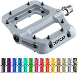 JETCAT Mountain Bike Pedals Flat - MTB Pedals Flat, Bicycle Pedals for BMX/MTN/Road/Gravel/EBike, BMX Pedals, Platform Pedals, Adults & Kids Bike Replacement - Gray 9/16