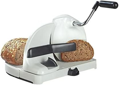WENKO Brotschneidemaschine, Scheibendicke stufenlos wählbar, Gerade Schnittfläche, Standsicher, Edelstahlmesser, 31 x 20 x 29 cm