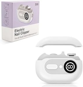 Easy Clip Nail Clippers, 4-in-1 Electric Nail Clipper Babies, Adults, Seniors, Smart Nail Clippers with LED Light Digital Display and Multiple Speed Settings, Painless Toenail Trimmer for Thick Nails