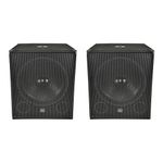 2 x QTX QT18s 18" 500W Subwoofer Bass Bin Speaker Pair DJ Disco Sound System PA