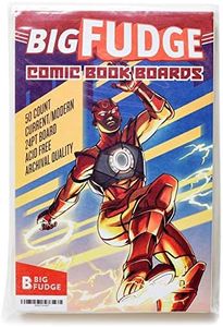 Big Fudge Archival Comic Book Boards (1990-Current) Pack of 50 Backing Board Protectors for Current Comic Boards, 6.87x10.5 Magazine Protection, and Fabric Storage - Acid Free, Collectors Quality