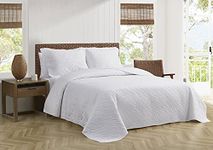 Tommy Bahama Chevron Quilt Set, King, White