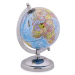 GLOBE DADDY Educational World Globe 5 inch with Metal Stand/Magnifying Glass for Kids Learning,Globe for Office Table,Globe for Students and Boys & Girls Birthday Gift