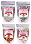 Heart | Star | Silver | vermicelli | Sugar Mixed Color Sugar Pin Ball Fudge DIY Cake Baking Sprinkle Sugar Sugar Ball Wedding Cake Decoration Sprinkles (400 g, Pack of 4)