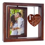 1st Anniversary Wedding Gifts for Her/Him, 4x6 Wedding Anniversary Picture Frame, Romantic Anniversary Wedding Gifts for Couples Husband Wife Bridal, Rotating Photo Frames