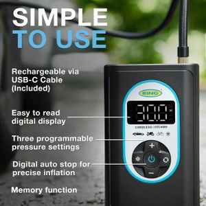 Ring TyreInflate Go 4 Cordless Tyre Inflator – Portable Air Pump