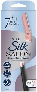 Schick - Silk Salon | Dermaplaning Wand | 1 handle with 2 refills | 2 blade refills | Dermaplane | Dermaplaning | Remove Facial Hair | Remove Peach Fuzz | 7 Skin Benefits