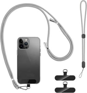 2 Pads Mobile Phone Lanyard Crossbody with 2Pcs Patch Tether Tab,H HOME-MART Adjustable Nylon Neck Wrist Strap Lobster Clasp Hanging Strap Safety for Most Smartphones Cell Phone Accessories