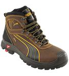 Puma 630220-402-39 "Sierra Nevada" Safety Shoes, Mid S3, HRO SRC, Size 6, Brown/Black/Yellow - EN safety certified