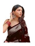 Yashika Women's Banarasi Kanjivaram Saree with Blouse Material (Maroon)